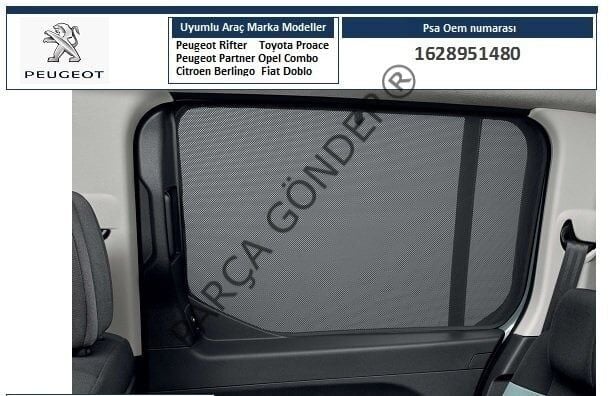 Citröen Berlingo Arka Sürgülü Kapı Cam Perdesi Takım PSA Orijinal 1628951780