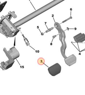 Citröen C4 Picasso Otomatik Fren Pedal Lastiği PSA Orijinal 4504.18