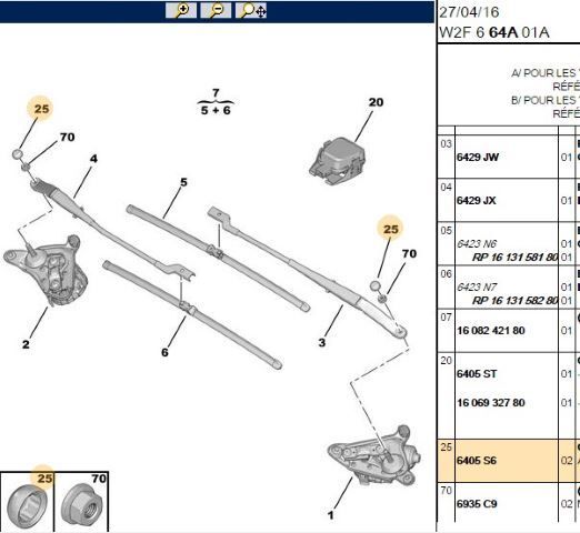 Citroen C5 Silecek Kol Kapağı Orijinal 6405.S6