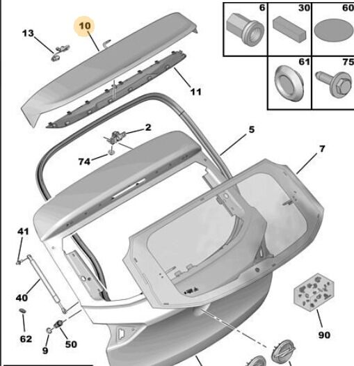 Opel Corsa F Bagaj Üst Spoiler Psa Orijinal 1654495280