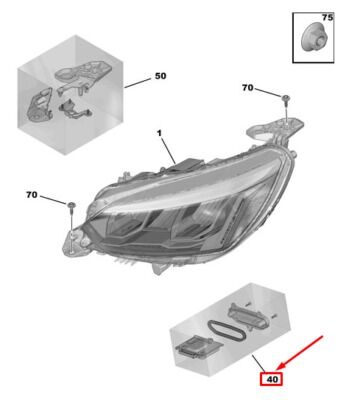 Peugeot 2008 2019-2025 Driver Kit Far Beyni PSA Orijinal 1656251280