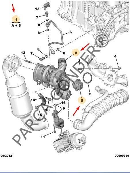Peugeot 3008 T84E 2008-2016 1.6 Thp Benzinli Turbo PSA Orijinal 9809028780