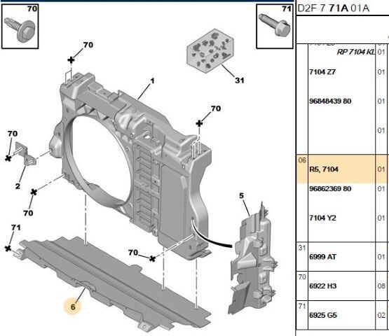 Peugeot 407 Ön Panel Alt Bakaliti REPPA 7104.R5