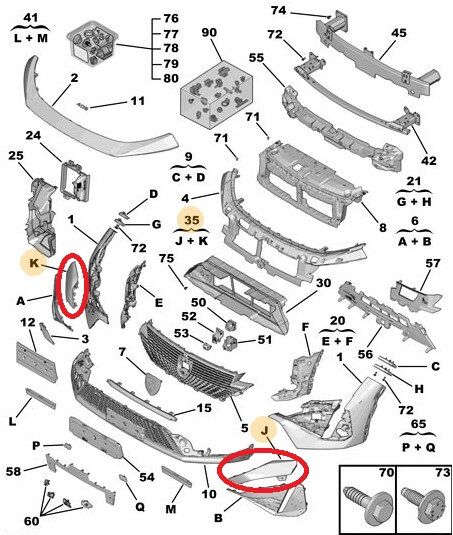 Peugeot 408 Ön Far Braket Takımı PSA Orijinal 168909461T