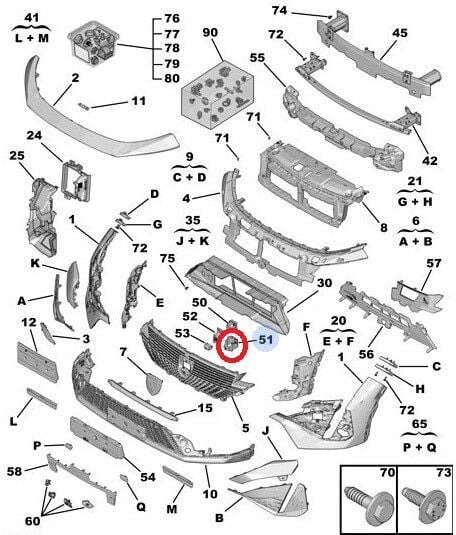 Peugeot 408 Ön Kamera Desteği PSA Orijinal 9841028780