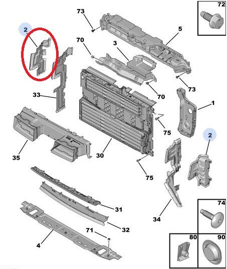 Peugeot 408 Ön Panel Yan Bakaliti Sağ PSA Orijinal 9843947680