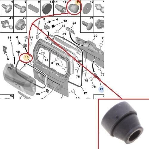Peugeot Expert 4 Arka Cam Takozu Orijinal 8733.98