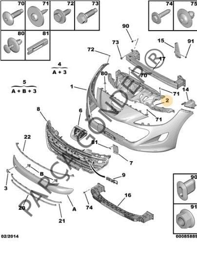 Peugeot Rcz Ön Tampon İç İskelet PSA Orijinal 7416.V1
