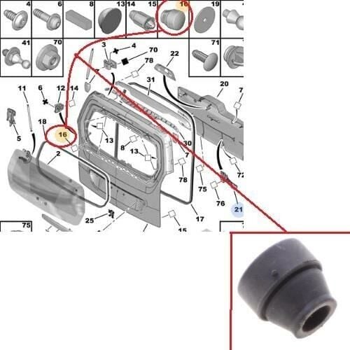 Peugeot Rifter Arka Cam Takozu Orijinal 8733.98