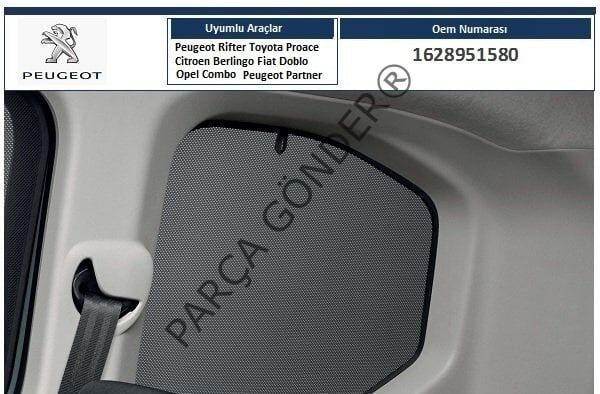 Peugeot Rıfter Arka Kelebek Cam Perdesi Takım PSA Orijinal 1628951580