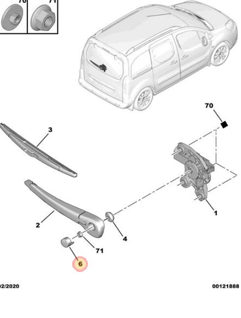 Peugeot Traveller Arka Silecek Kapağı PSA Orijinal 6429.FP